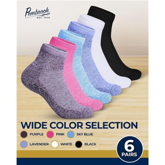 6 Pairs Diabetic Ankle Socks for Men & Women with Grips-12Colors Neuropathy Sock - Picture 5 of 7
